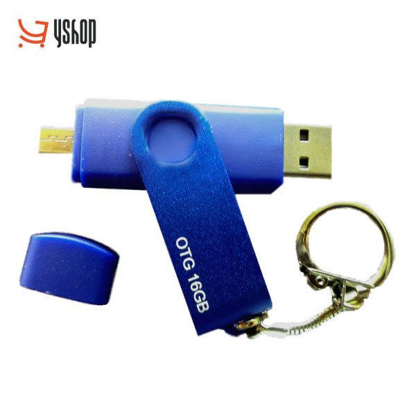 Clé USB OTG Double Interface 16 Go - Pour Smartphone Android Et Ordinateur - Pratique, économique Et Durable - Format Rotatif Bleu
